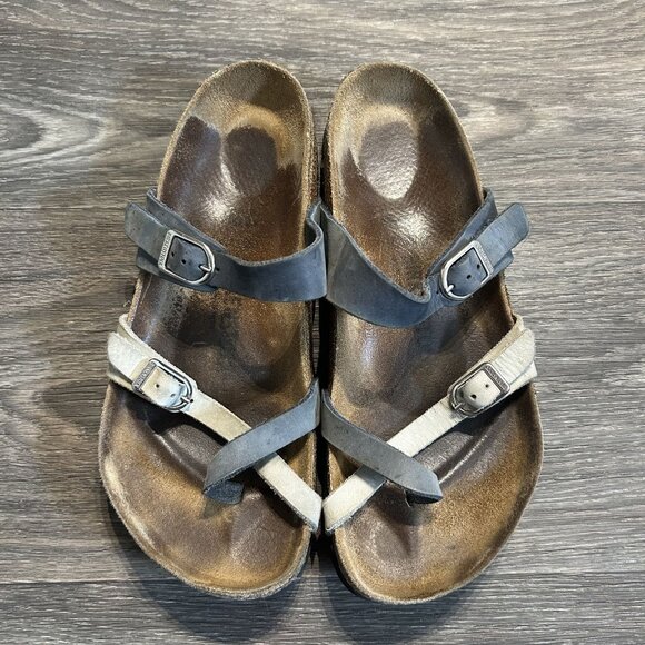 Birkenstock Shoes - Birkenstock Mayari Sandals Size 9 EU 39 Dove Blue Mineral Nubuck Leather